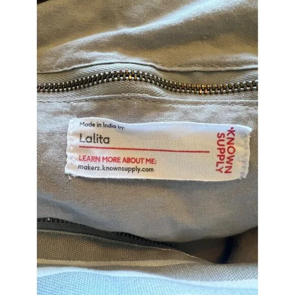 Know Supply Blue Striped Cotton Canvas Weekender Duffle Bag - Picture 8 of 10